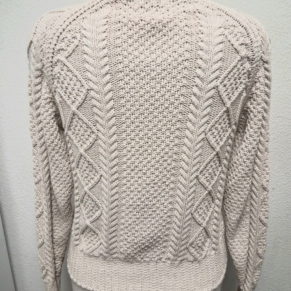 L.L. Bean Women's Cream Cable Knit Sweater